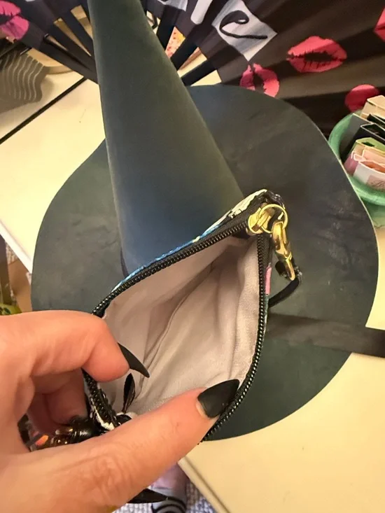 Coach Butterfly Print Wristlet in Pink, Blue, Black & White - Picture 3 of 5